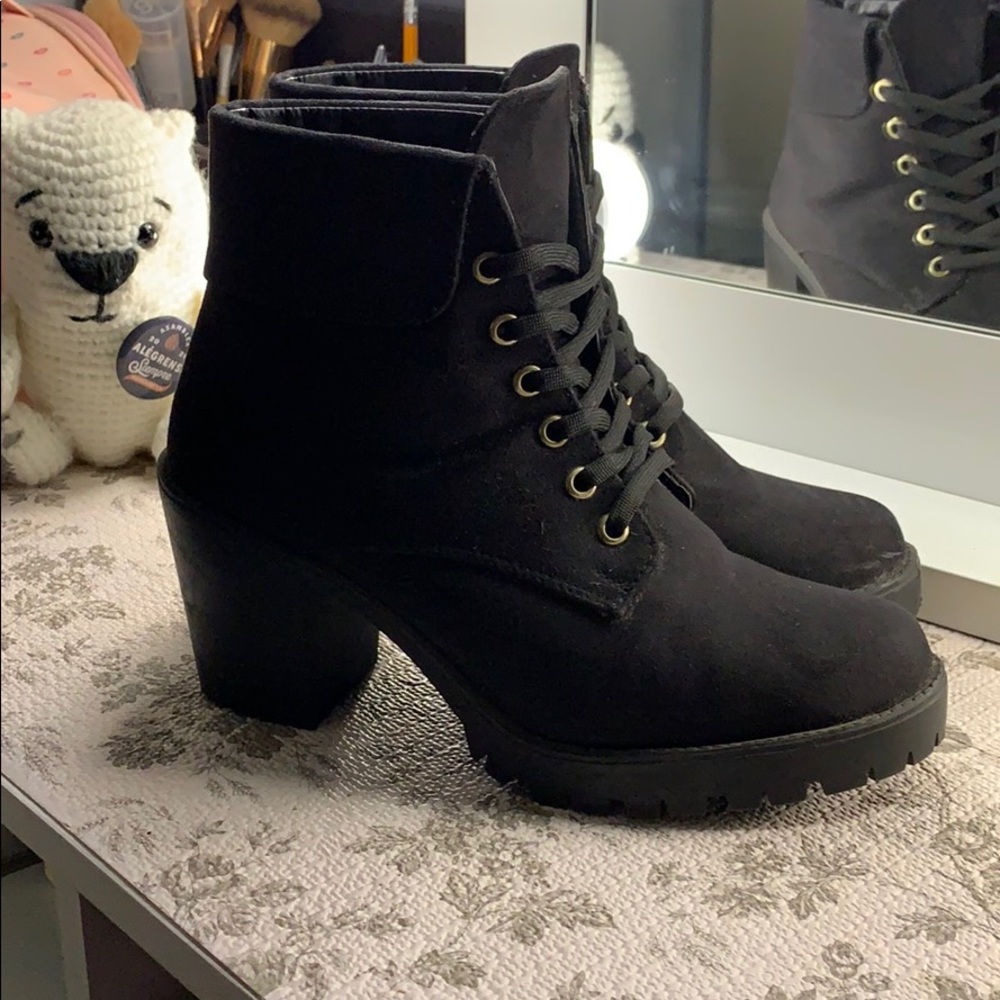 Faux Suede Lace up boots